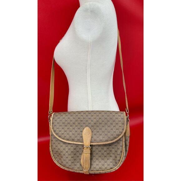 Gucci Vintage Micro GG Monogram Shoulder Cross Body Leather Canvas Bag - Picture 1 of 16